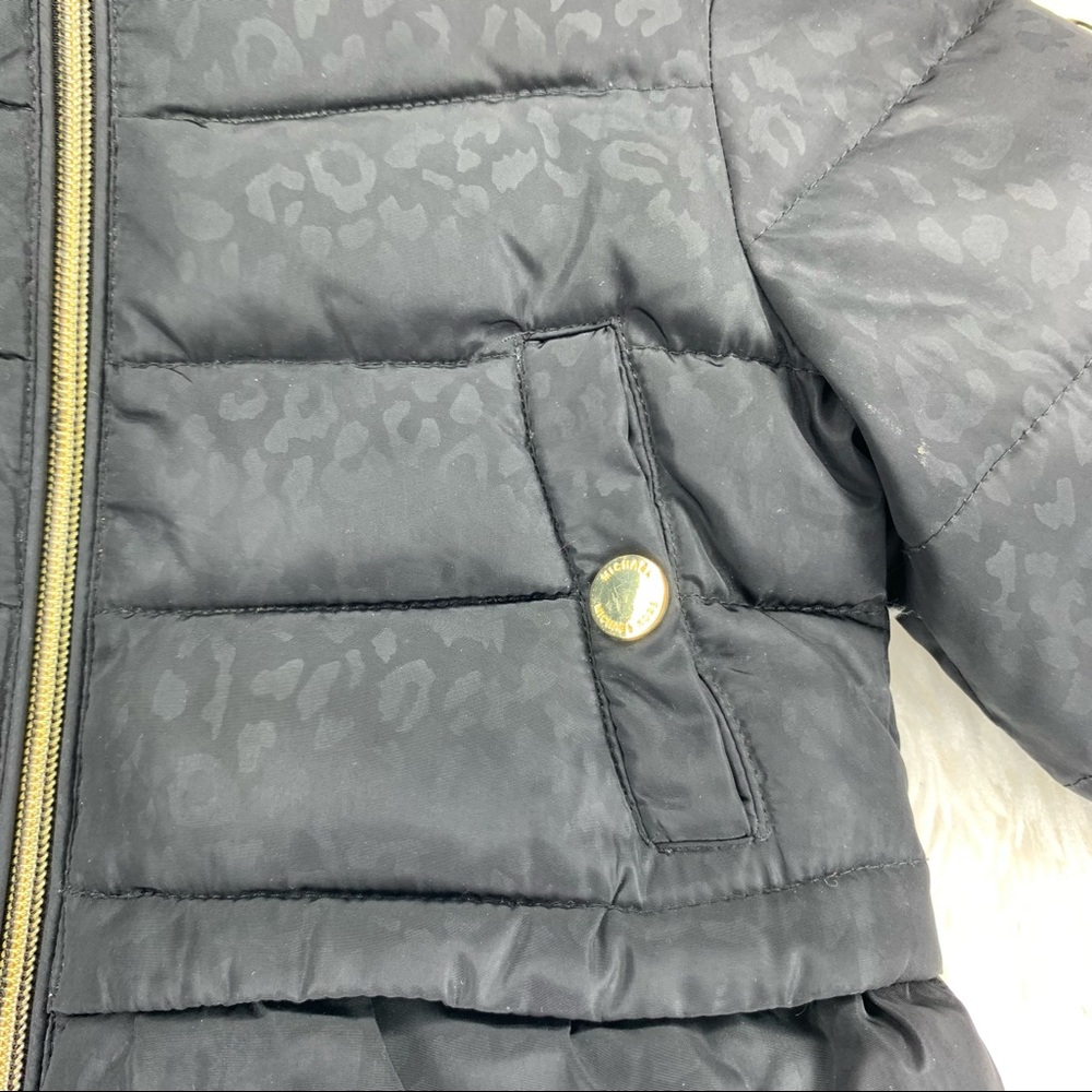 MICHAEL Michael Kors Black Puffer Jacket with Faux Fur Hood - Picture 9 of 13